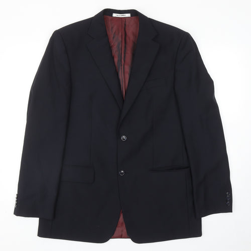 Bopohih Mens Blue Polyester Jacket Blazer Size 40
