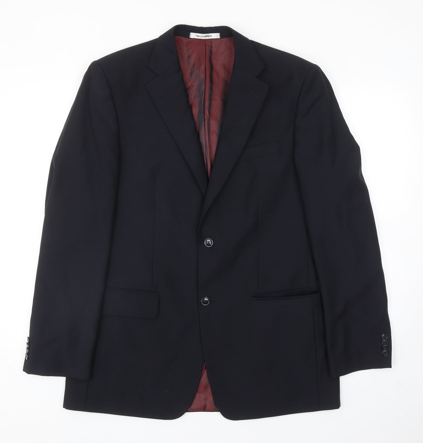 Bopohih Mens Blue Polyester Jacket Blazer Size 40