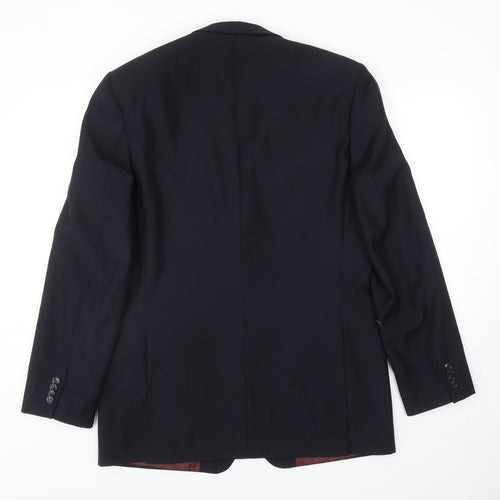 Bopohih Mens Blue Polyester Jacket Blazer Size 40