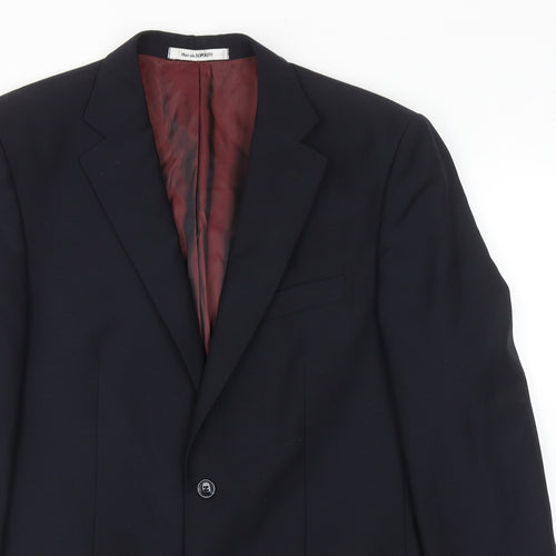 Bopohih Mens Blue Polyester Jacket Blazer Size 40
