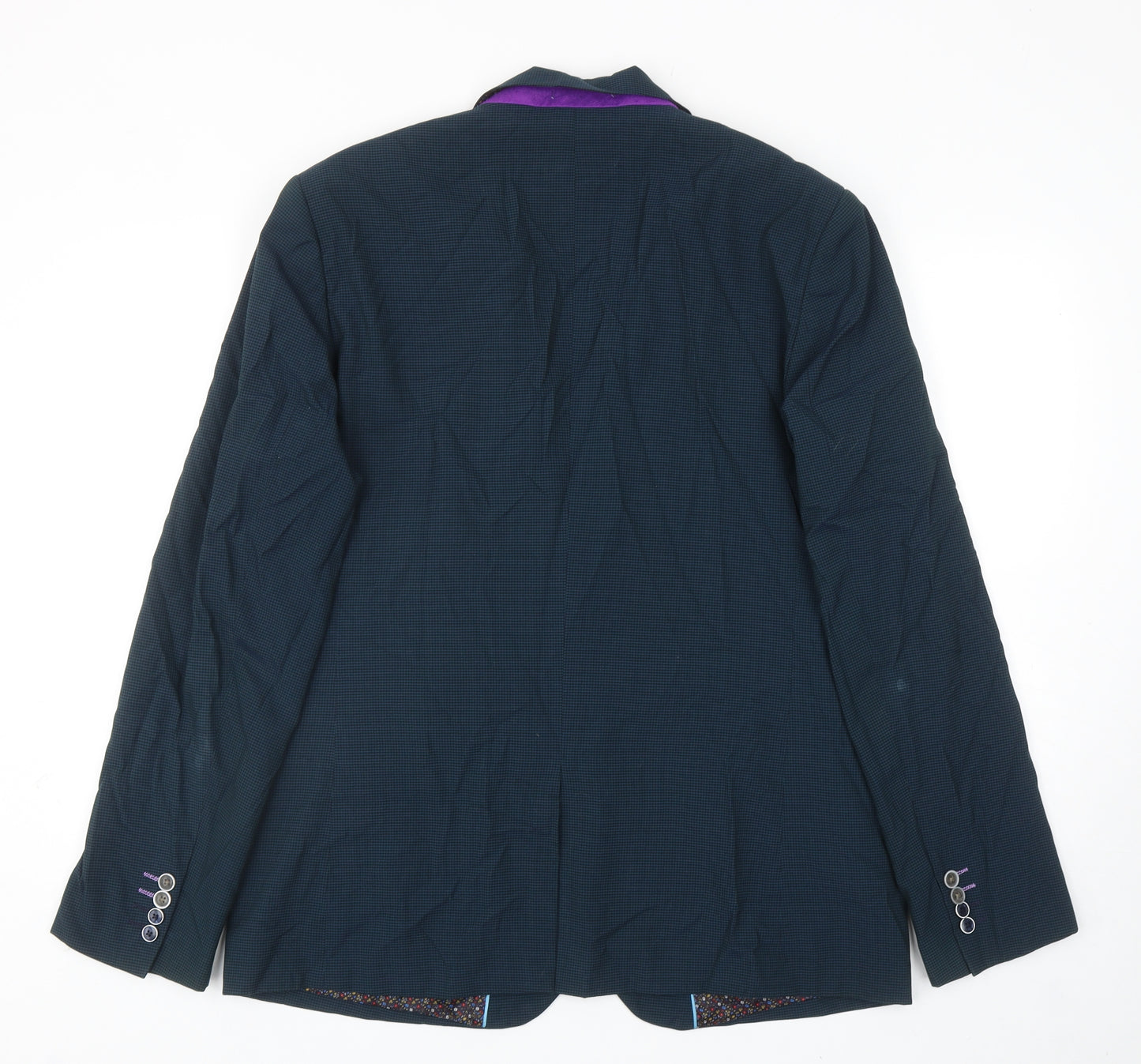 Joe Browns Mens Blue Geometric Viscose Jacket Blazer Size 42