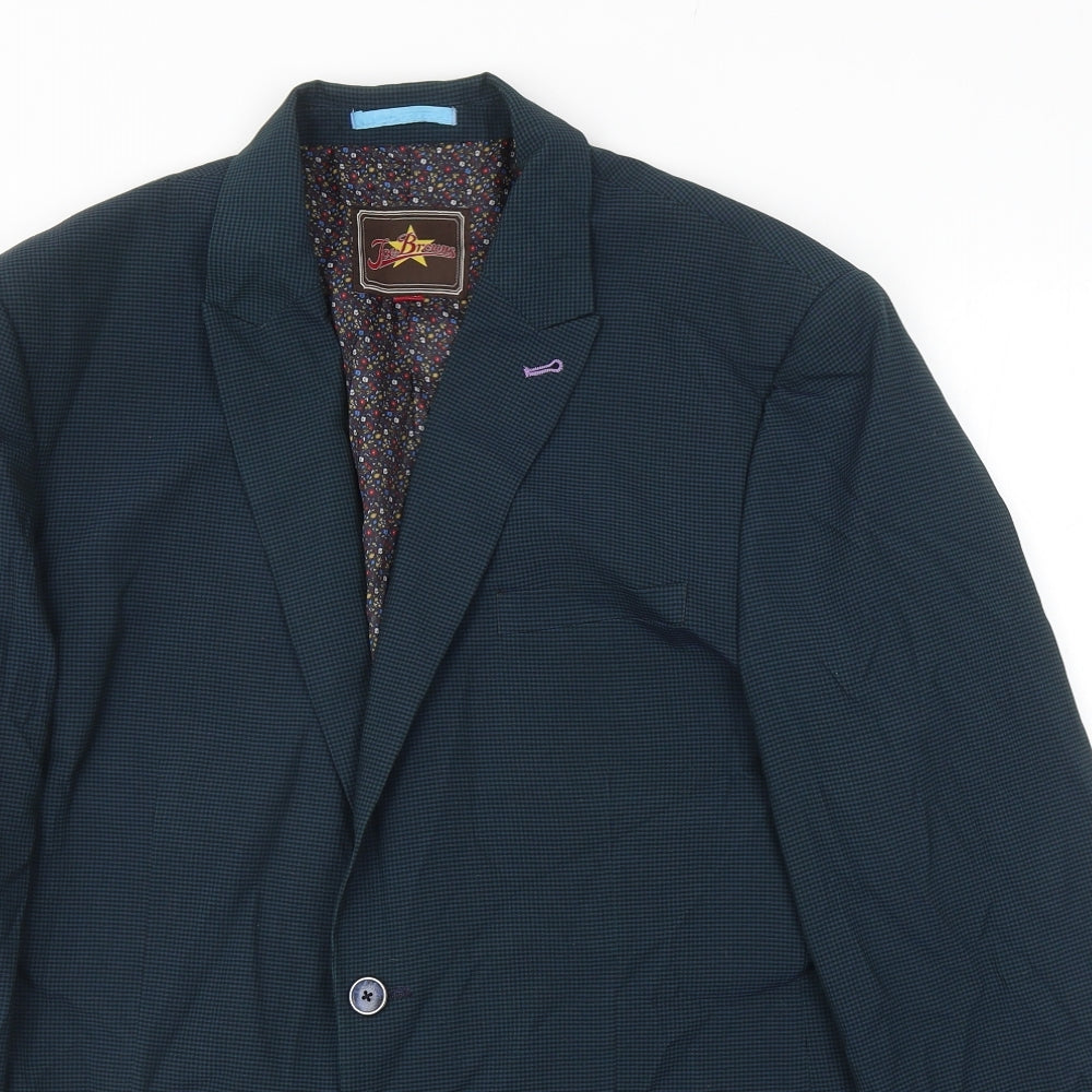 Joe Browns Mens Blue Geometric Viscose Jacket Blazer Size 42