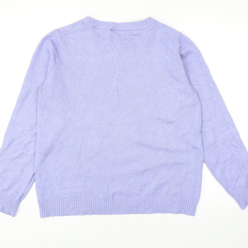 VILA Womens Blue Round Neck Viscose Pullover Jumper Size XL