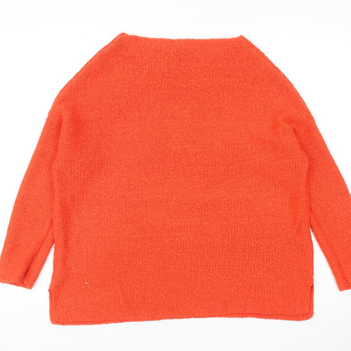 Atmosphere Womens Orange Round Neck Acrylic Pullover Jumper Size 8