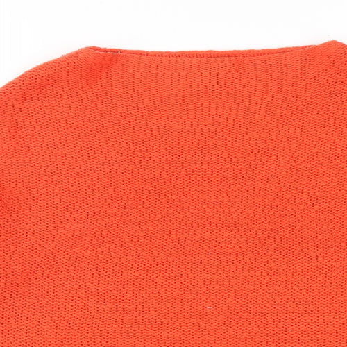 Atmosphere Womens Orange Round Neck Acrylic Pullover Jumper Size 8