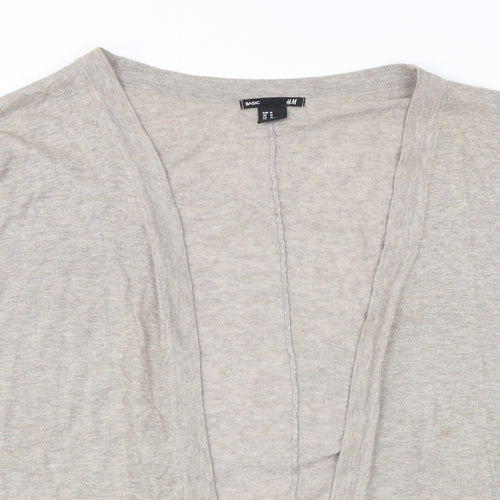 H&M Womens Beige Square Neck Cotton Cardigan Jumper Size M
