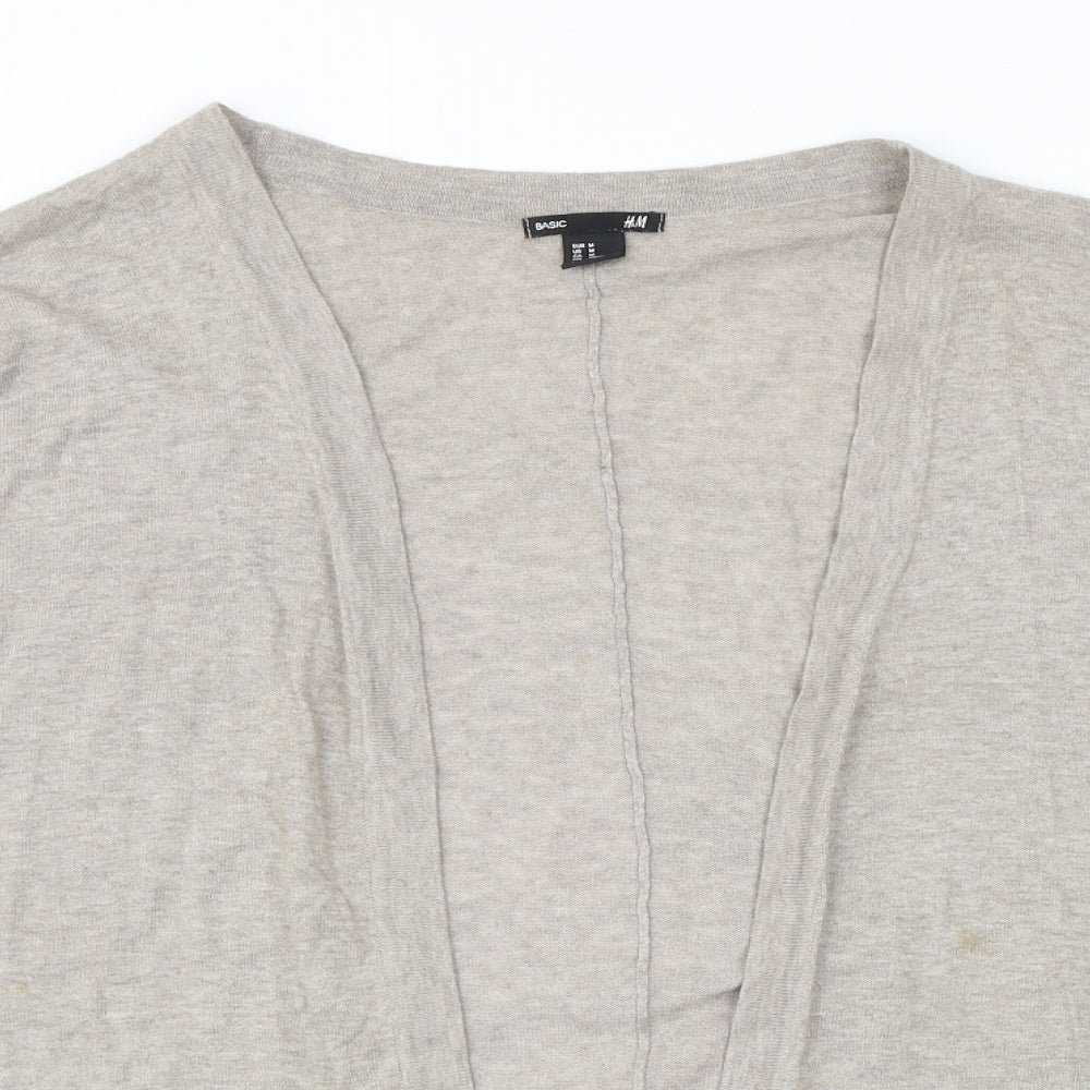 H&M Womens Beige Square Neck Cotton Cardigan Jumper Size M