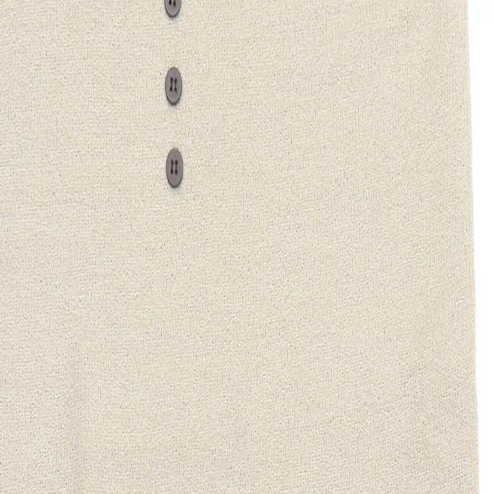 TU Womens Beige Acrylic Tank Dress Size 14 V-Neck Pullover