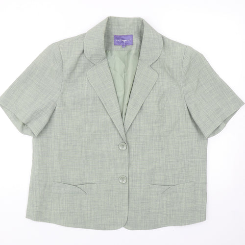 Autonomy Womens Green Polyester Jacket Suit Jacket Size 16