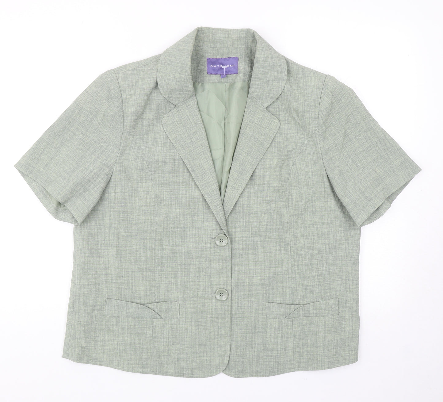 Autonomy Womens Green Polyester Jacket Suit Jacket Size 16
