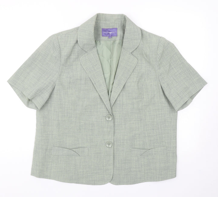 Autonomy Womens Green Polyester Jacket Suit Jacket Size 16
