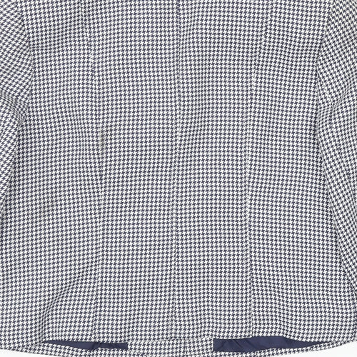 Pippa Dee Womens Blue Houndstooth Nylon Jacket Suit Jacket Size 12