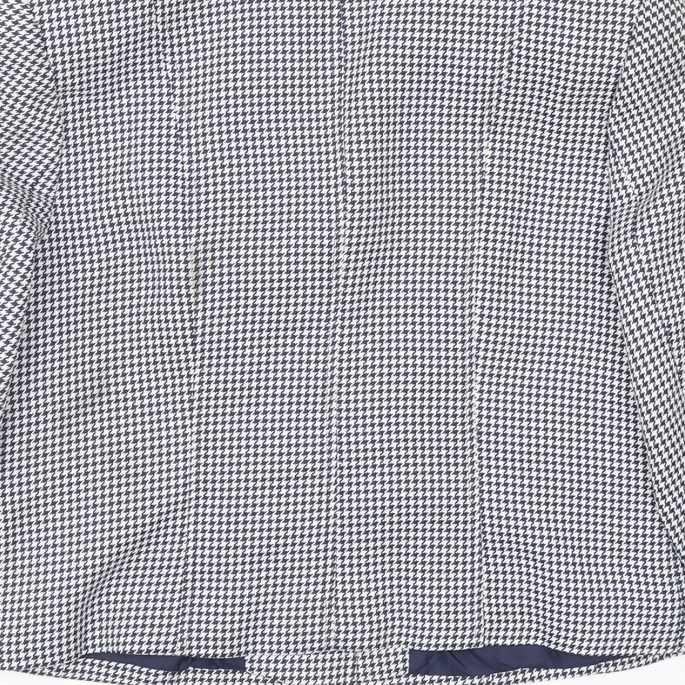 Pippa Dee Womens Blue Houndstooth Nylon Jacket Suit Jacket Size 12