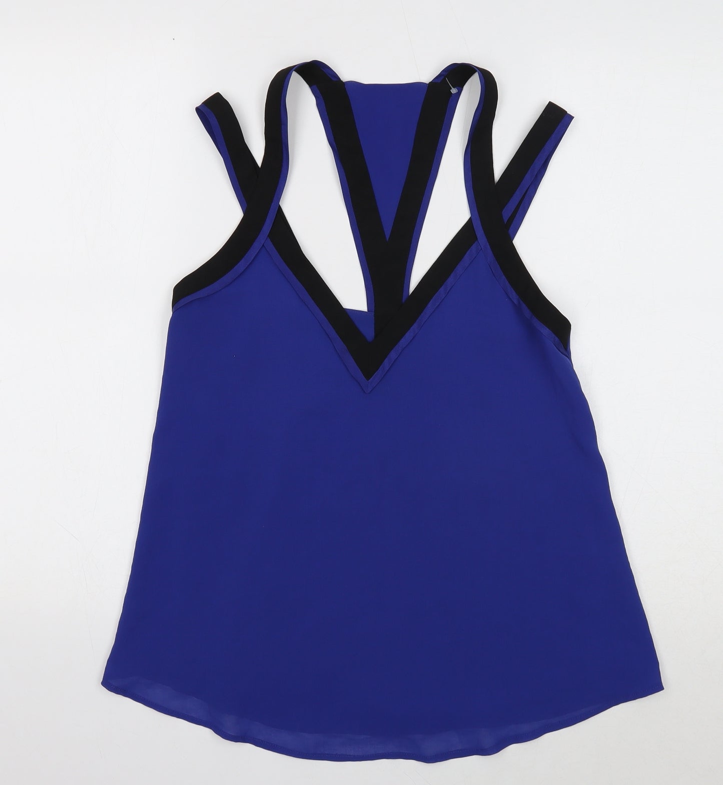 Seduce Womens Blue Polyester Basic Blouse Size 6 V-Neck
