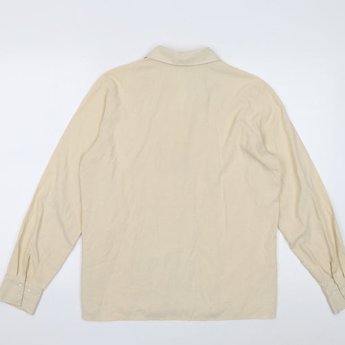 Marks and Spencer Womens Ivory Viscose Basic Button-Up Size 12 Collared