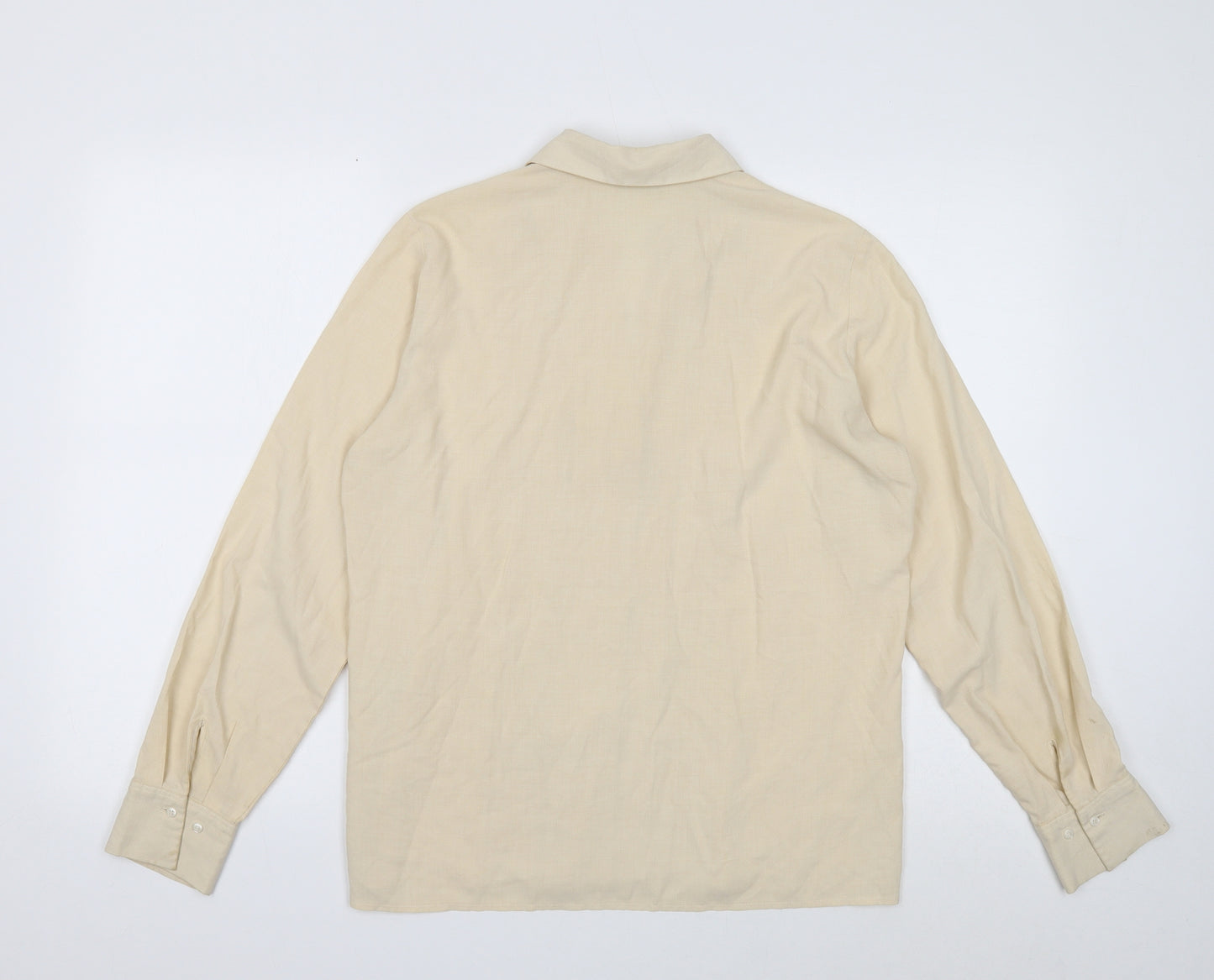 Marks and Spencer Womens Ivory Viscose Basic Button-Up Size 12 Collared