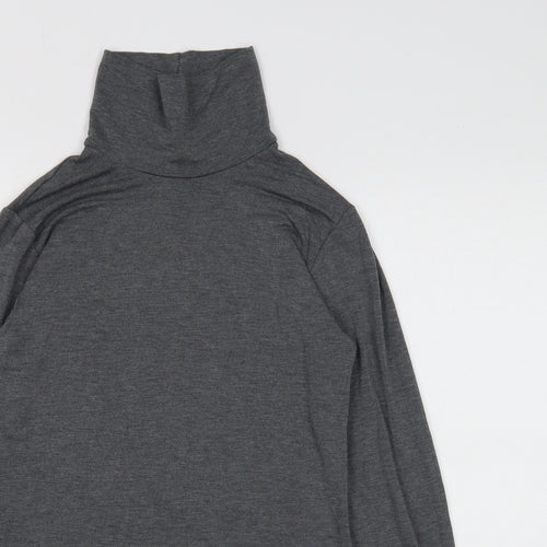 Preworn Womens Grey Round Neck Viscose Pullover Jumper Size M