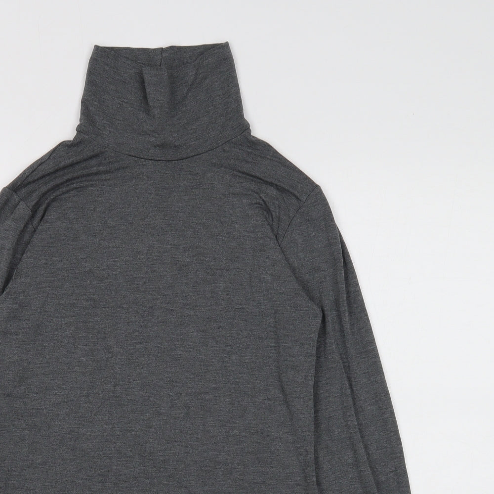 Preworn Womens Grey Round Neck Viscose Pullover Jumper Size M