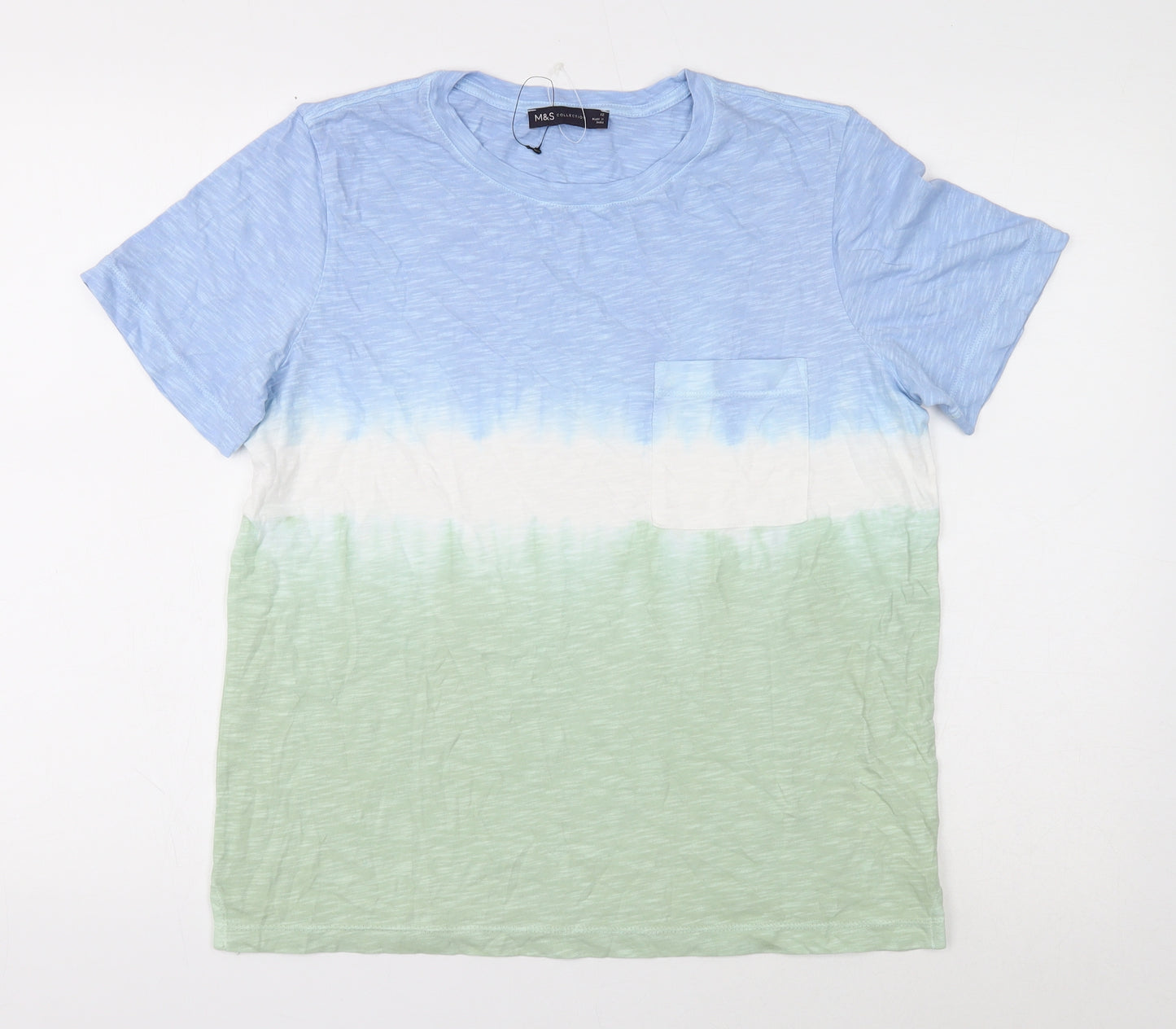 Marks and Spencer Womens Multicoloured Cotton Basic T-Shirt Size 12 Round Neck