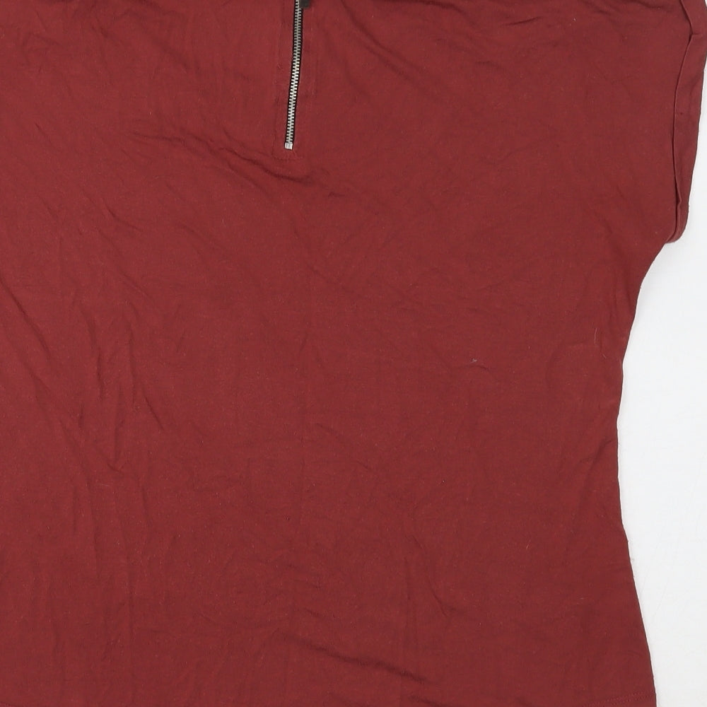 Select Womens Brown Viscose Basic T-Shirt Size 12 Round Neck