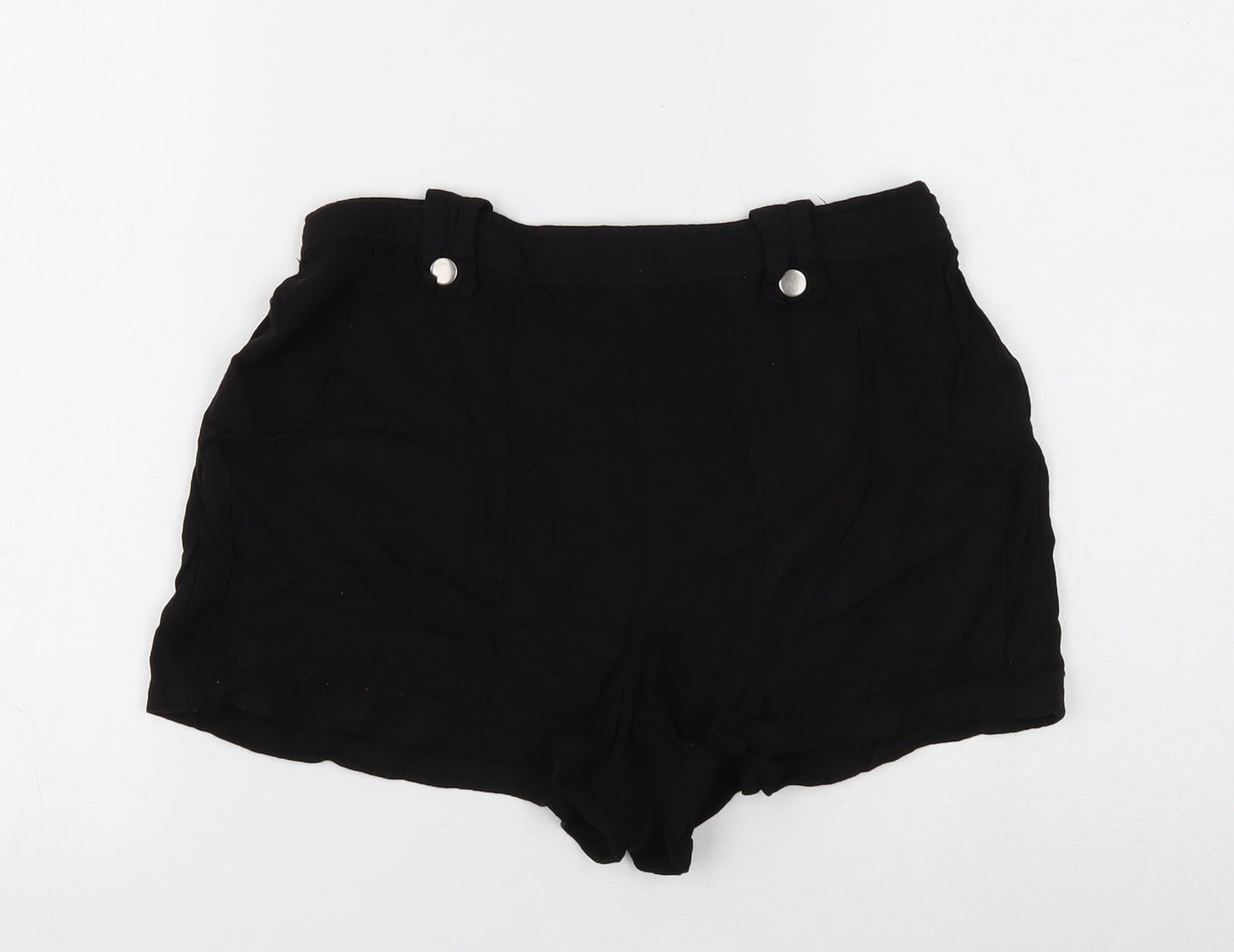 New Look Womens Black Viscose Sailor Shorts Size 10 Regular Pull On