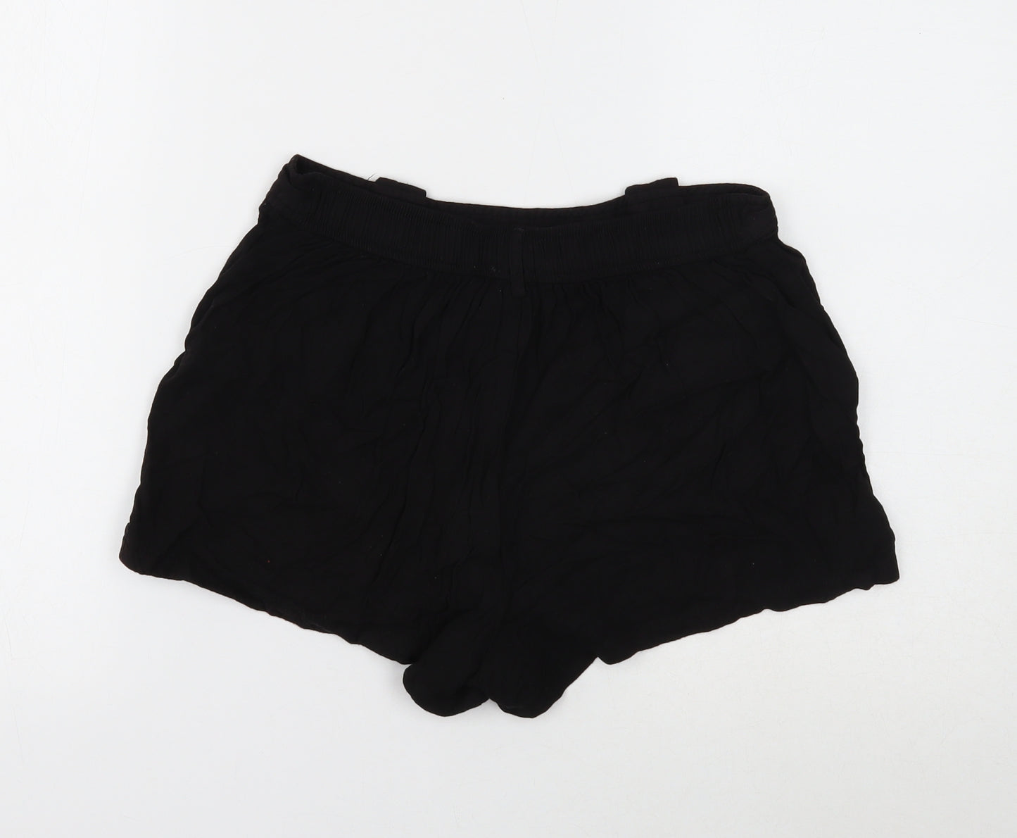 New Look Womens Black Viscose Sailor Shorts Size 10 Regular Pull On