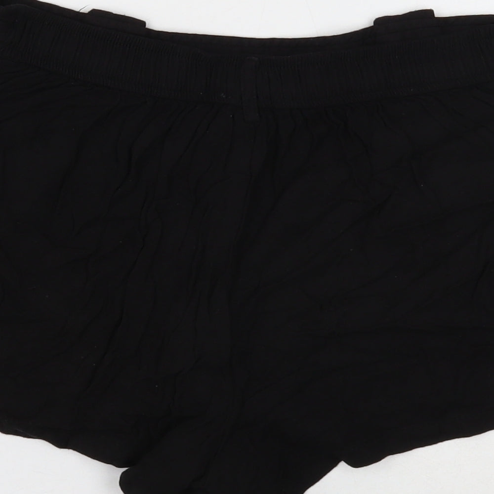 New Look Womens Black Viscose Sailor Shorts Size 10 Regular Pull On
