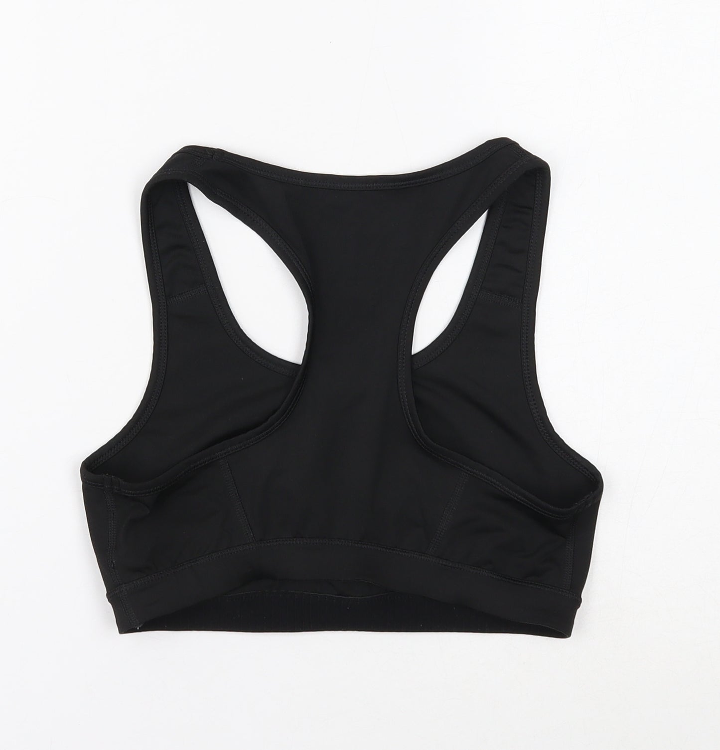 PUMA Womens Black Polyester Cropped Tank Size 12 Scoop Neck Pullover - Sports Bra