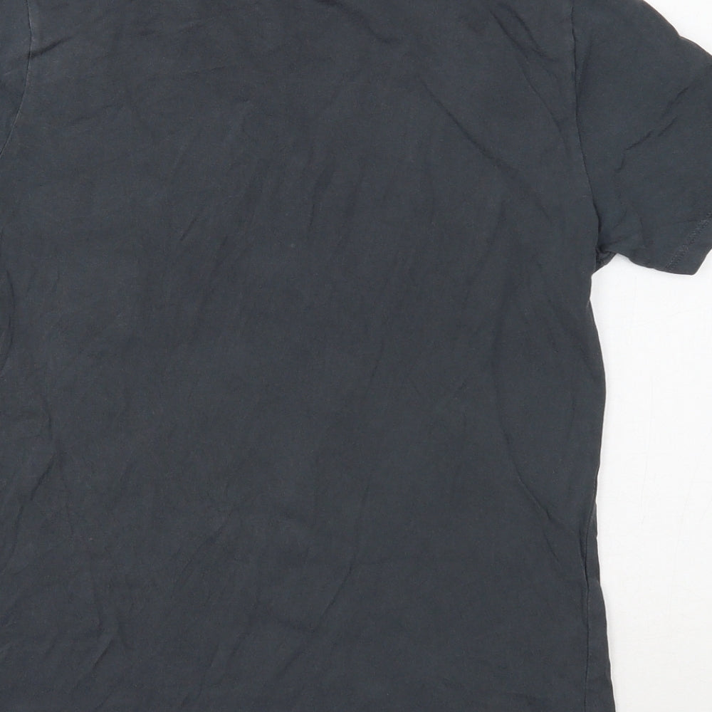 New Look Womens Grey Cotton Basic T-Shirt Size 8 Round Neck