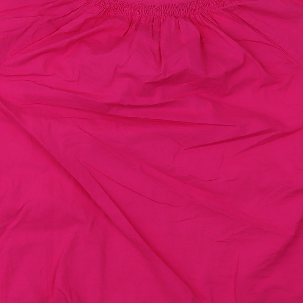 Marks and Spencer Womens Pink Cotton Basic T-Shirt Size 6 Round Neck