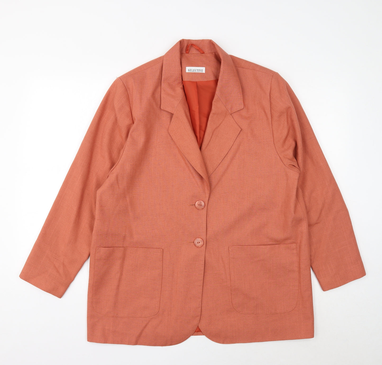 Selective Womens Brown Polyester Jacket Blazer Size 16