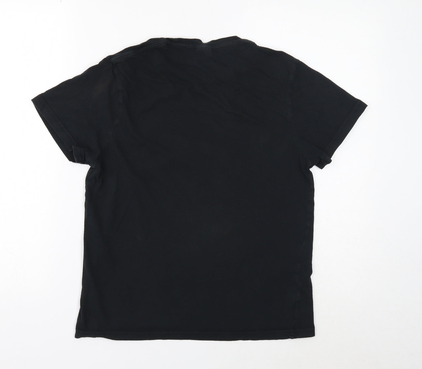 Uneek Womens Black Cotton Basic T-Shirt Size S Round Neck