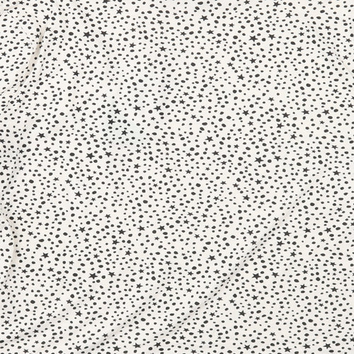 TU Womens White Round Neck Polka Dot Cotton Pullover Jumper Size 10