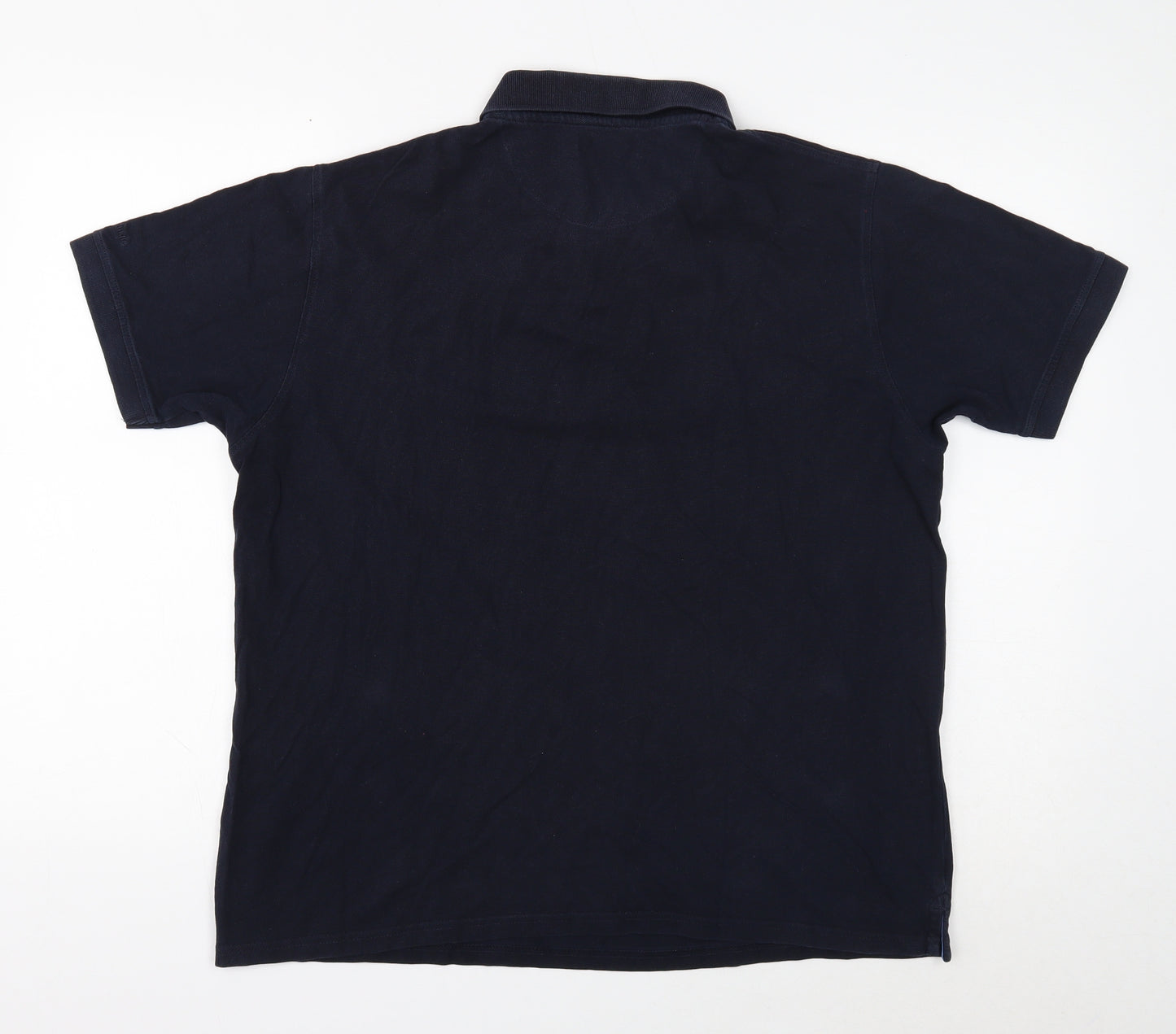 James Pringle Mens Blue Cotton Polo Size L Collared Button