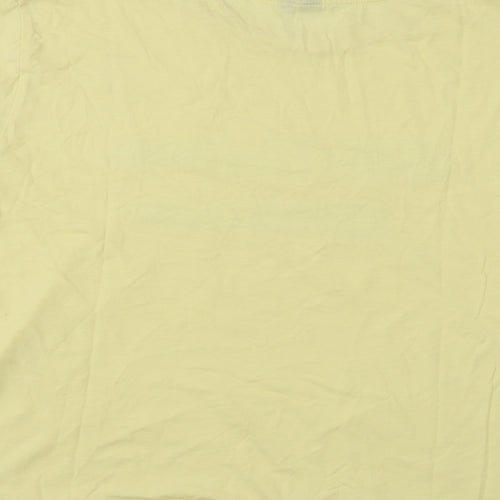 Nobody's Child Womens Yellow Cotton Basic T-Shirt Size L Round Neck