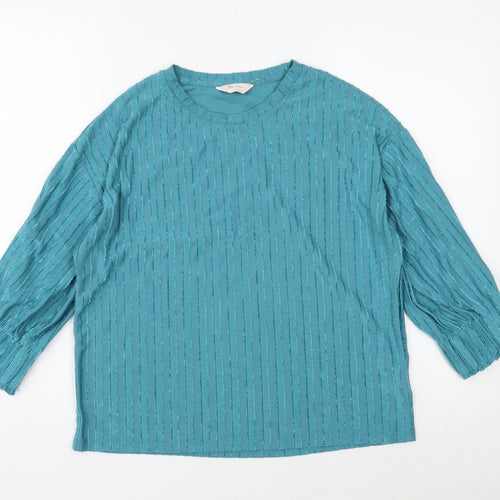 TU Womens Blue Round Neck Polyester Pullover Jumper Size 12