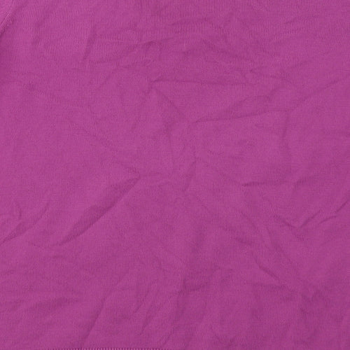 TU Womens Purple V-Neck Acrylic Pullover Jumper Size 14