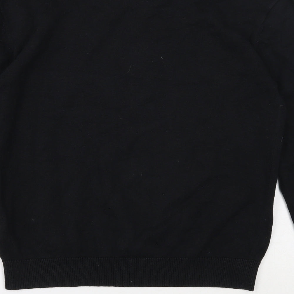 Neo Label Womens Black Round Neck Acrylic Pullover Jumper Size XS - Skull Detail