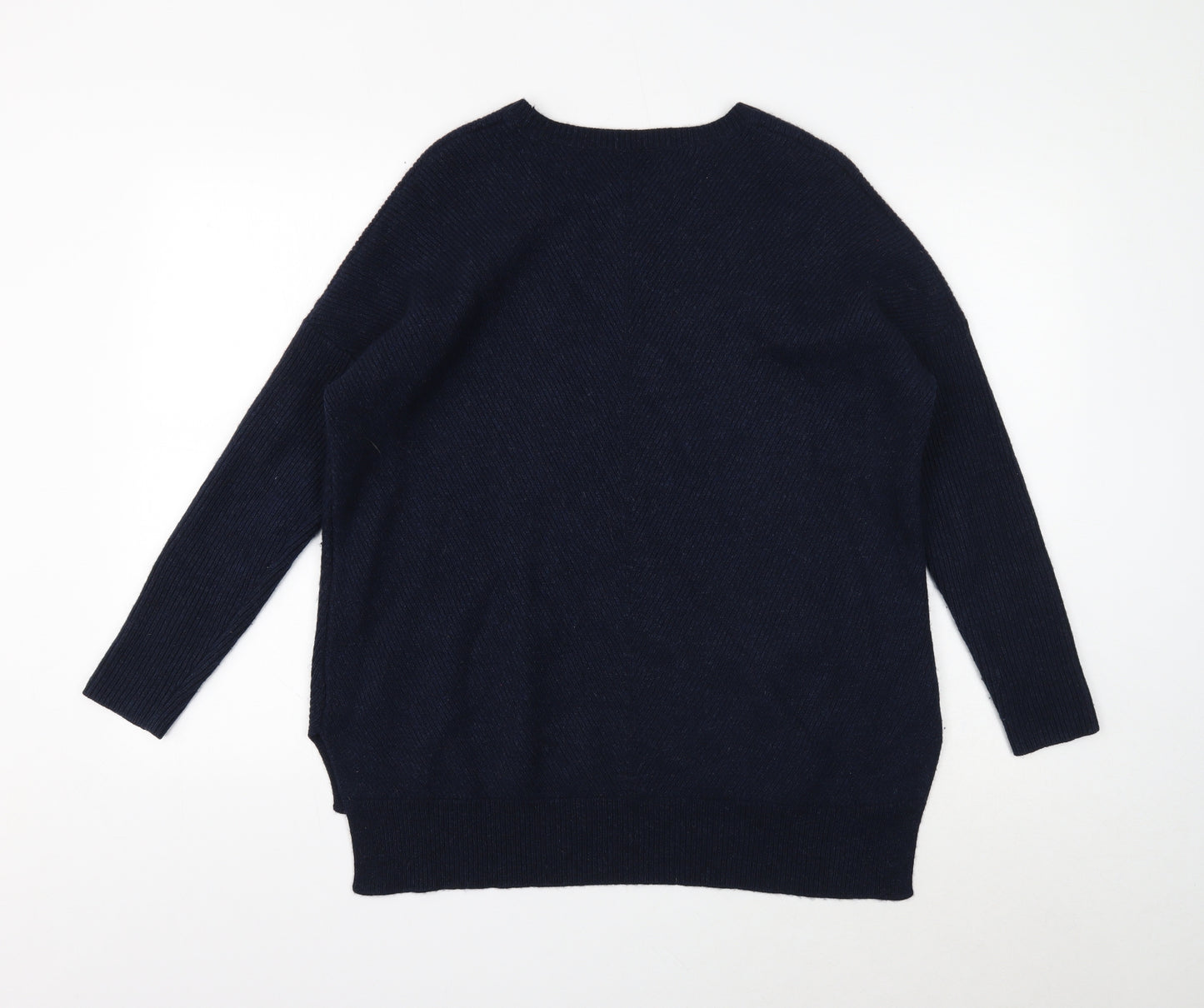 Preworn Womens Blue Round Neck Wool Pullover Jumper Size XS