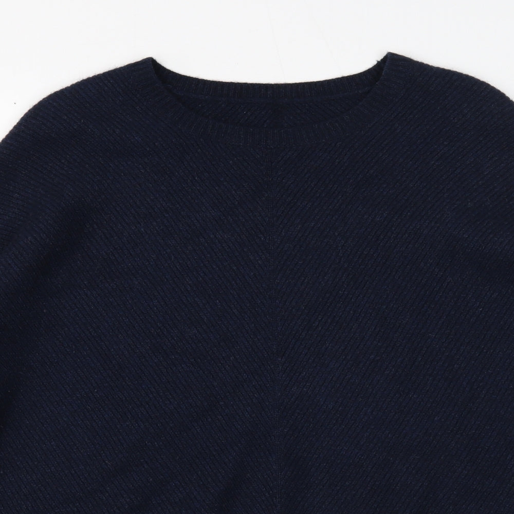 Preworn Womens Blue Round Neck Wool Pullover Jumper Size XS
