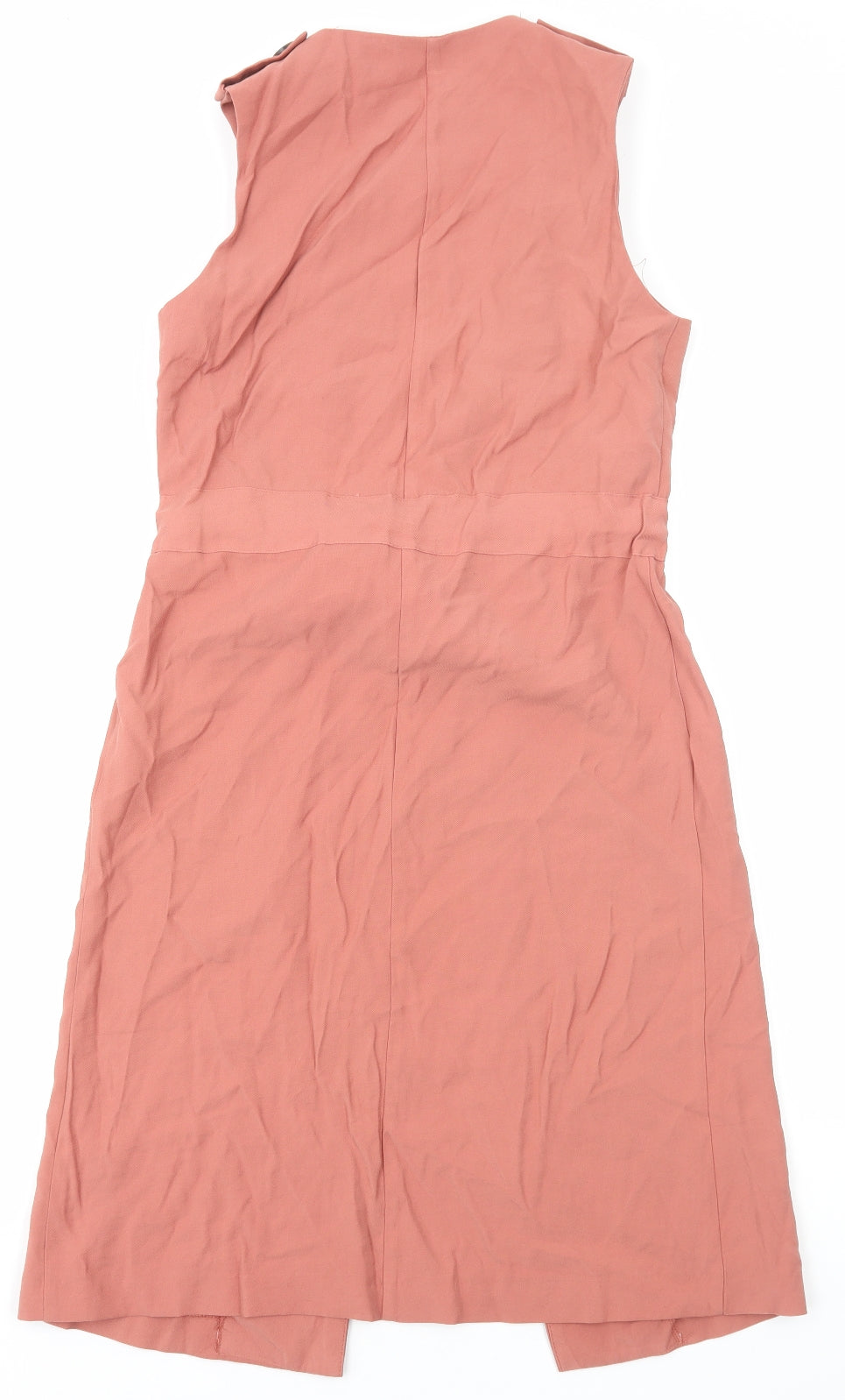 Primark Womens Orange Gilet Waistcoat Size 8 Tie - Longline