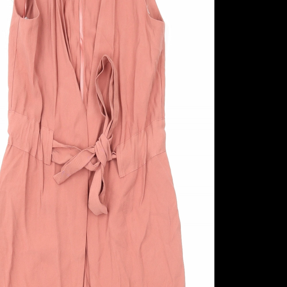 Primark Womens Orange Gilet Waistcoat Size 8 Tie - Longline