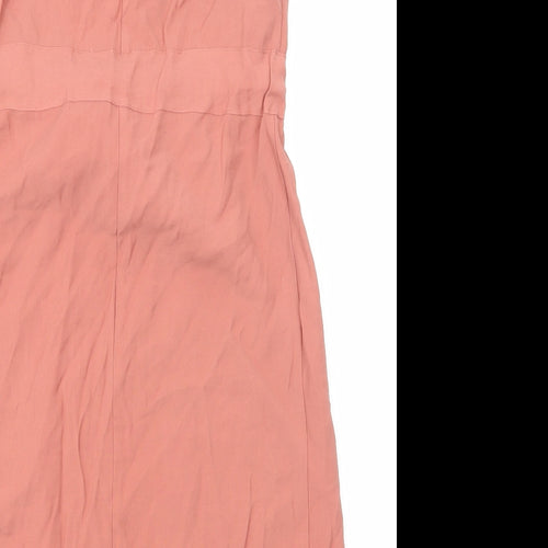 Primark Womens Orange Gilet Waistcoat Size 8 Tie - Longline