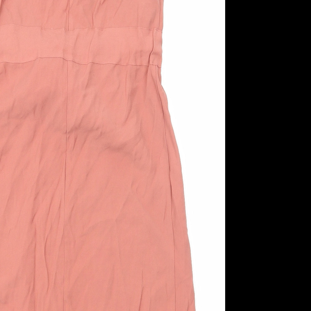 Primark Womens Orange Gilet Waistcoat Size 8 Tie - Longline