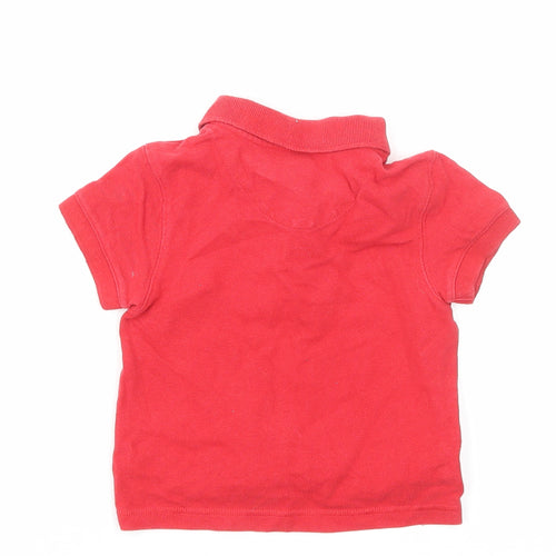Gap Boys Red Cotton Basic Polo Size 6-9 Months Collared Pullover