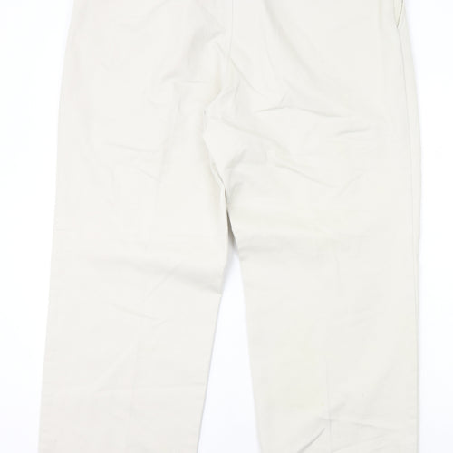 Haggar Mens Ivory Cotton Dress Pants Trousers Size XL L29 in Regular Zip
