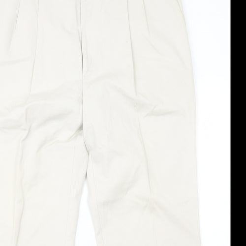 Haggar Mens Ivory Cotton Dress Pants Trousers Size XL L29 in Regular Zip