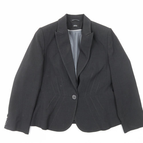 Marks and Spencer Womens Grey Polyester Jacket Suit Jacket Size M