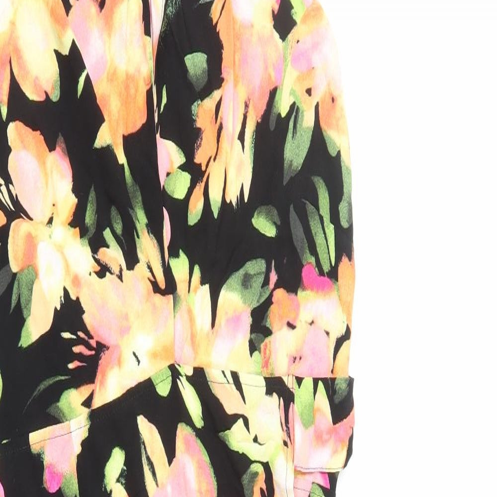 H&M Womens Multicoloured Floral Viscose A-Line Size M Halter Tie