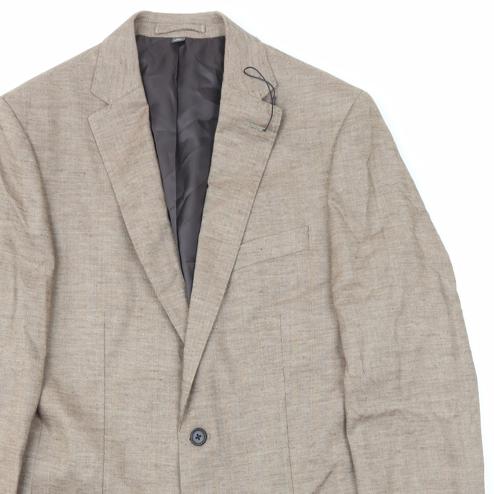 Marks and Spencer Mens Brown Polyester Jacket Blazer Size S